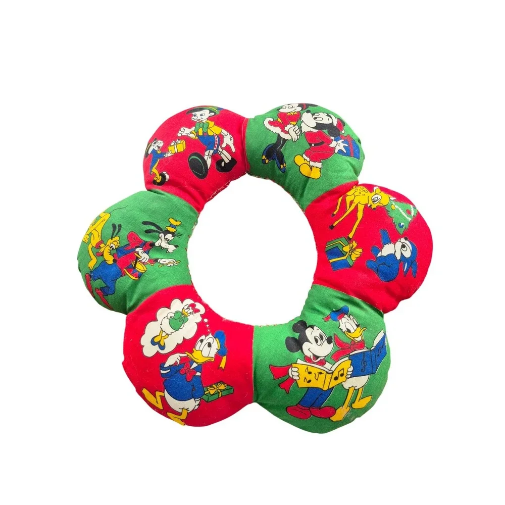 Vintage 1970s Disney Christmas‎ Wreath Mickey Donald Goofy Pluto Pinocchio Decor